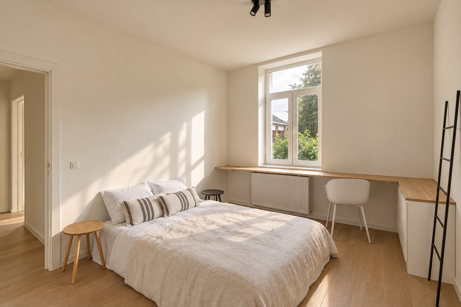Slaapkamer met bureau